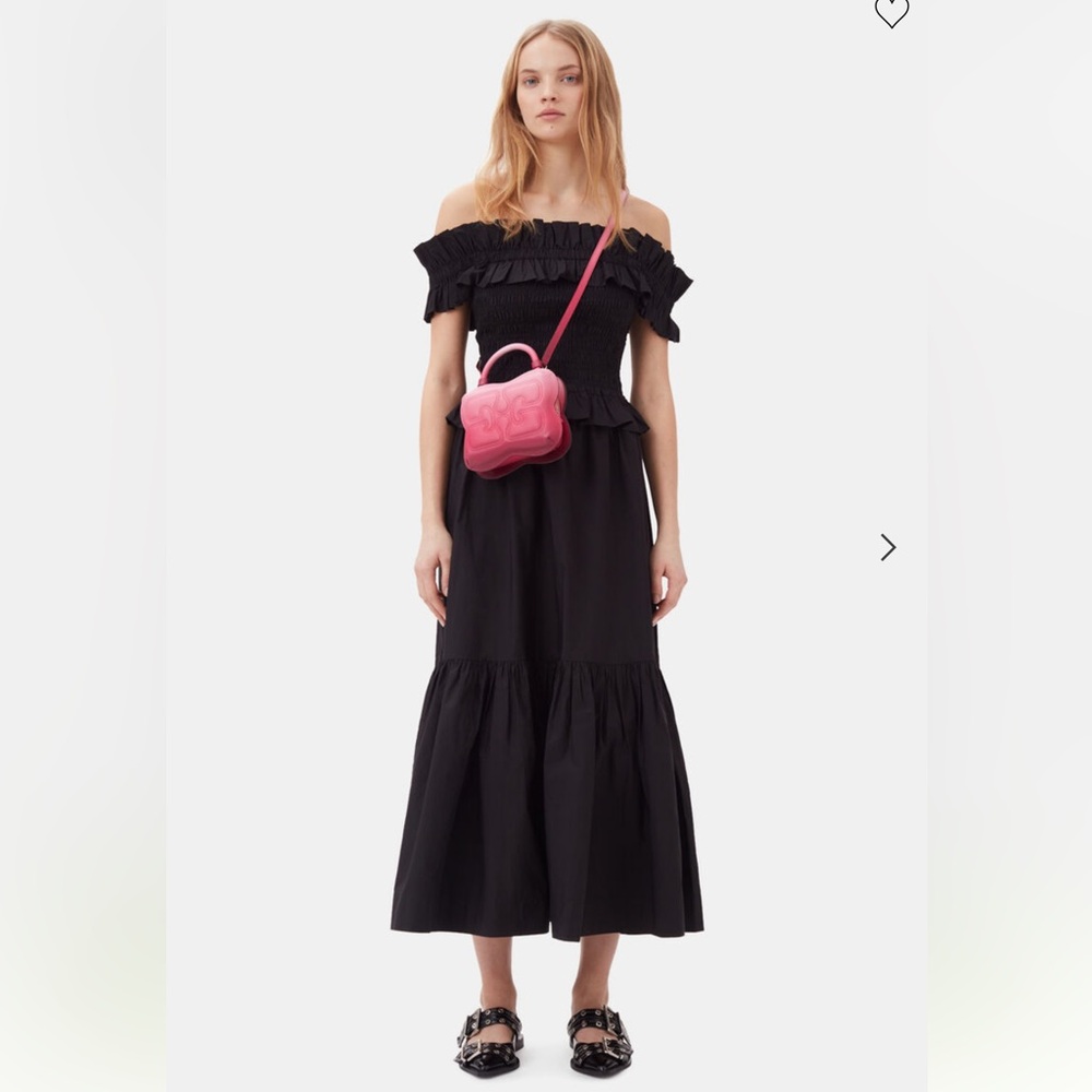 Ganni Skirt Woman Black tiered sz 34 EU; sz 2 US